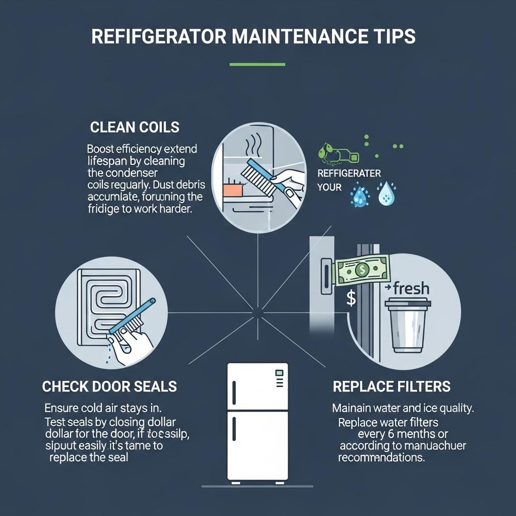 LG vs Whirlpool Refrigerator maintenance and care infographic 2025.